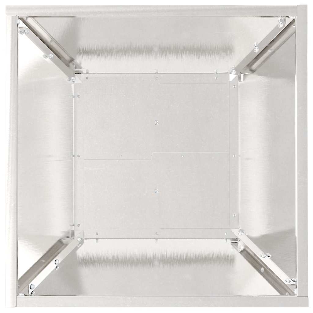 Vaso de Jardim Prateado 40 x 40 x 15 cm Aço inoxidável