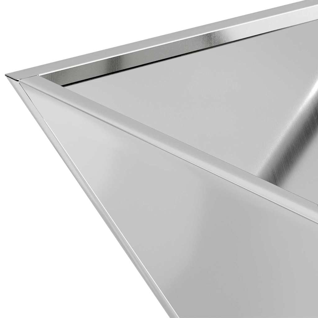 Vaso de Jardim Prateado 40 x 40 x 15 cm Aço Galvanizado