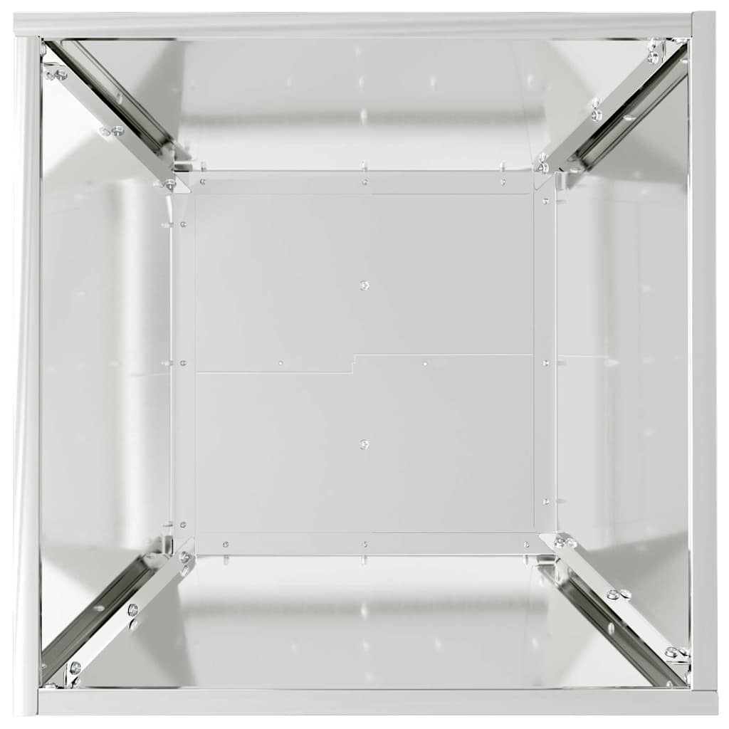 Vaso de Jardim Prateado 40 x 40 x 15 cm Aço Galvanizado