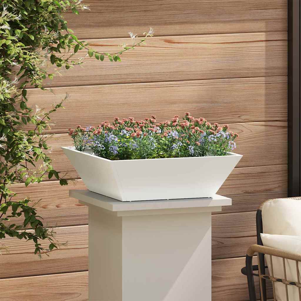 Vaso de Jardim Branco 50 x 50 x 15 cm Aço laminado a frio
