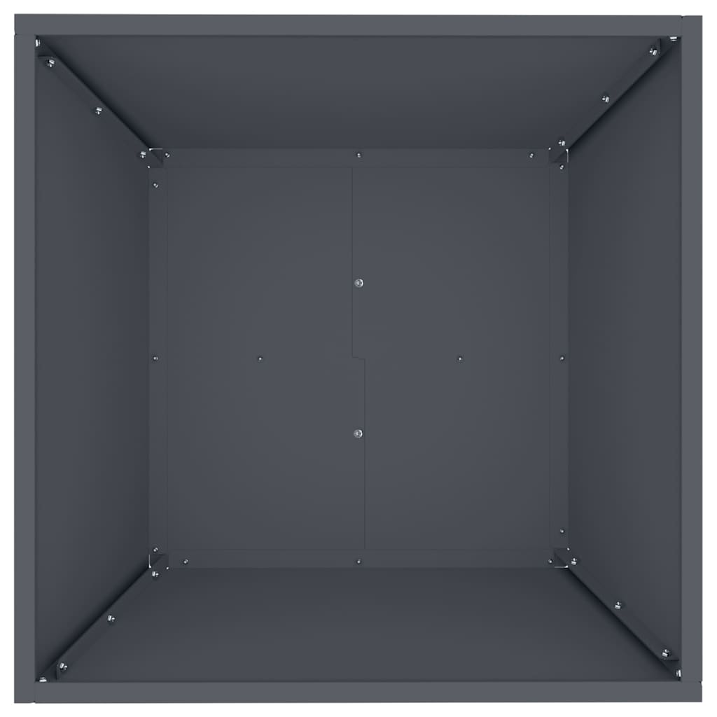 Vaso de Jardim Antracite 50 x 50 x 15 cm Aço laminado a frio