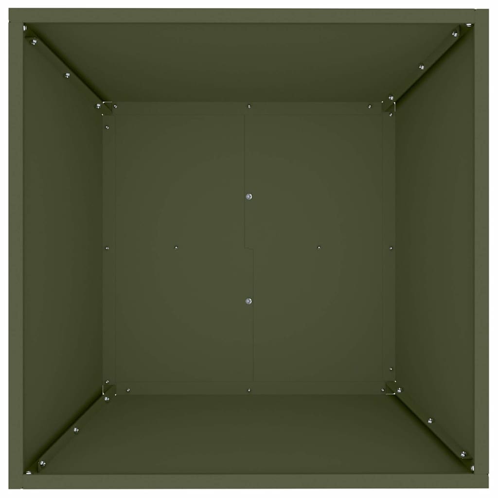 Vaso de Jardim Verde Oliva 50 x 50 x 15 cm Aço laminado a frio