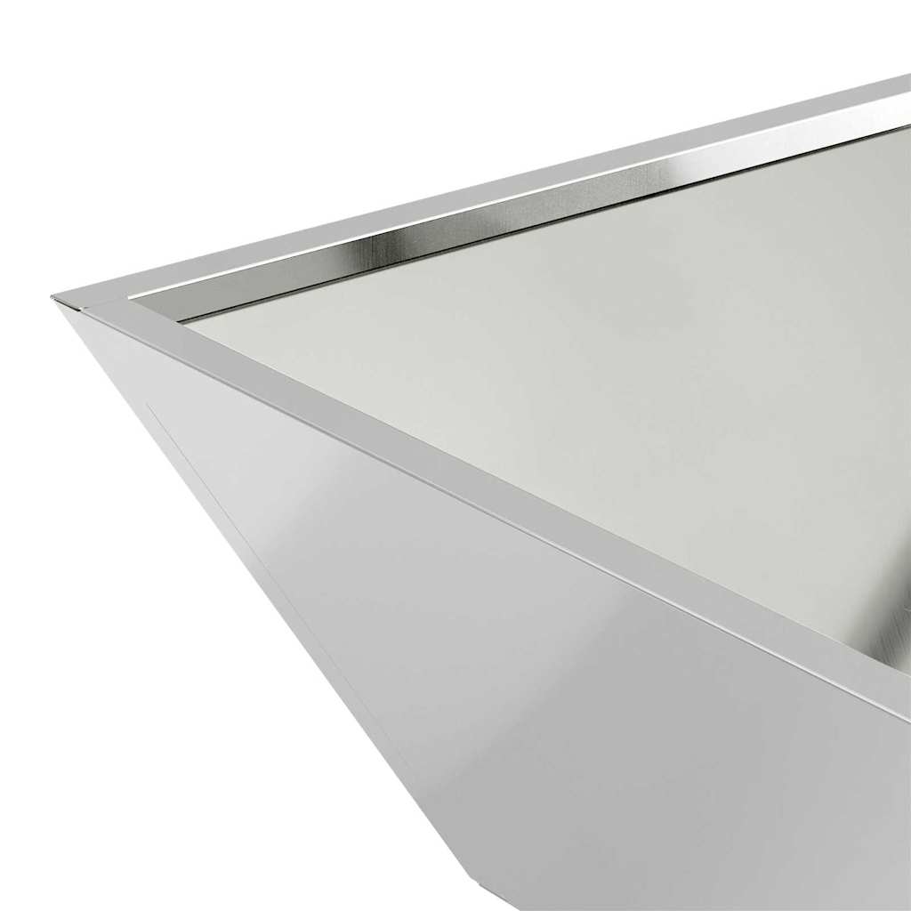 Vaso de Jardim Prateado 50 x 50 x 15 cm Aço Galvanizado