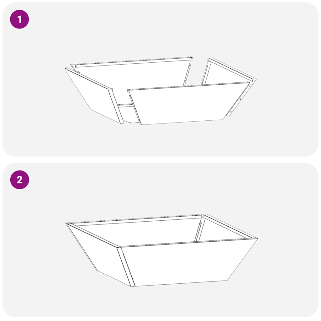 Vaso de Jardim Prateado 50 x 50 x 15 cm Aço Galvanizado