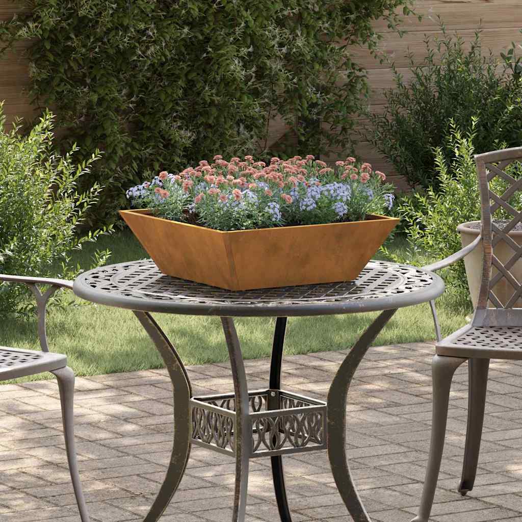 Vaso de Jardim Ferro Enferrujado 50 x 50 x 15 cm