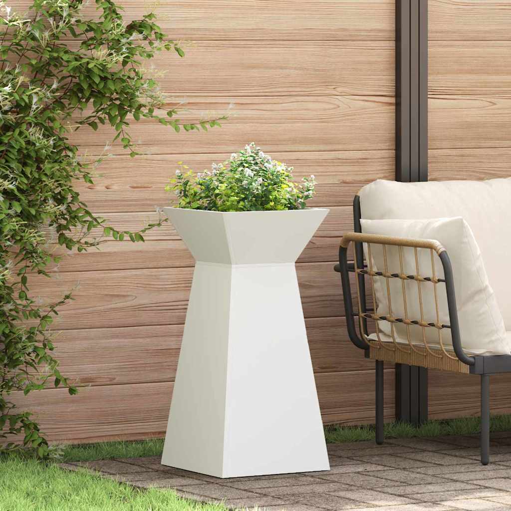 Vaso de Pilar 2 pcs Branco 35 x 35 x 73 cm Aço