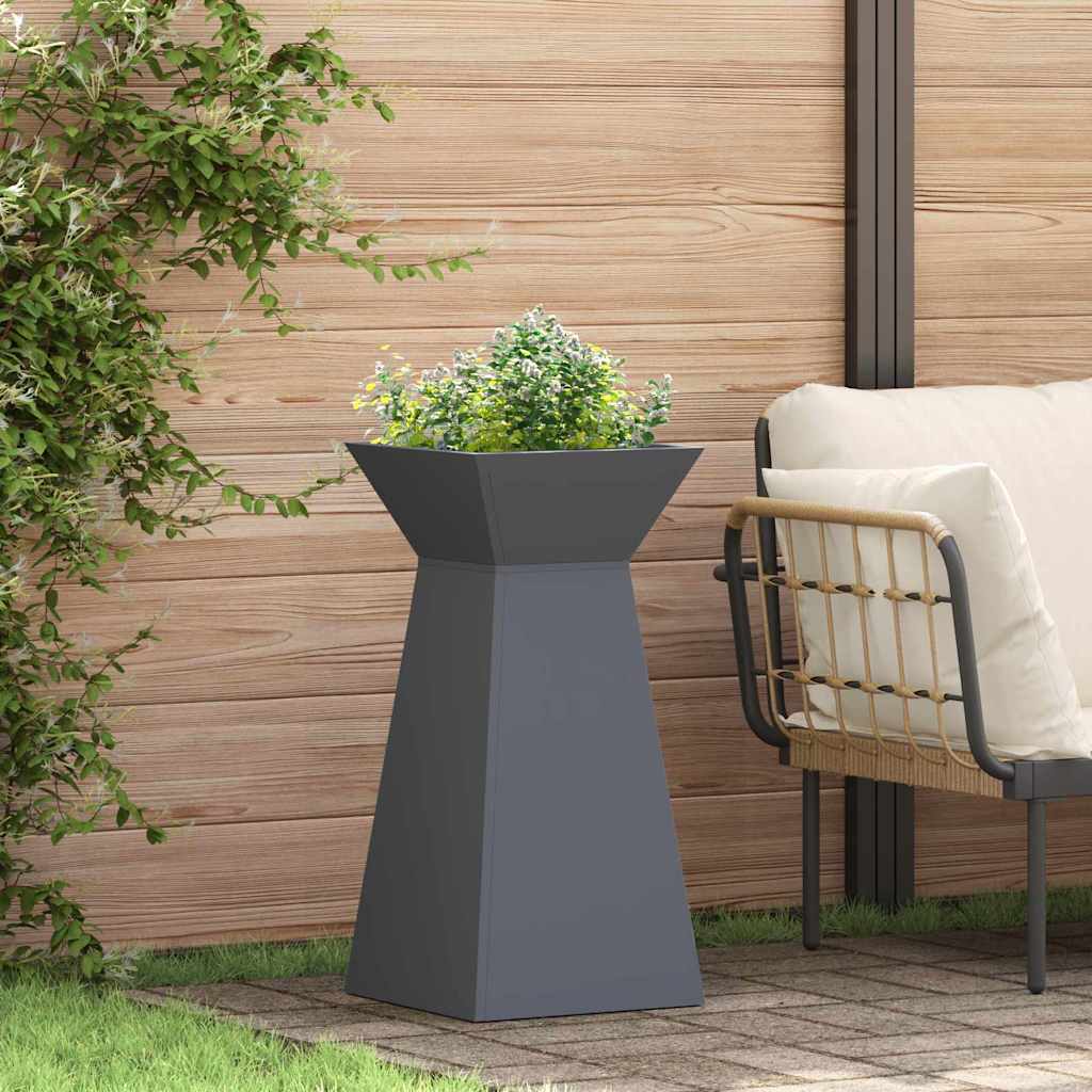 Vaso de Pilar Antracite 35 x 35 x 73 cm Aço