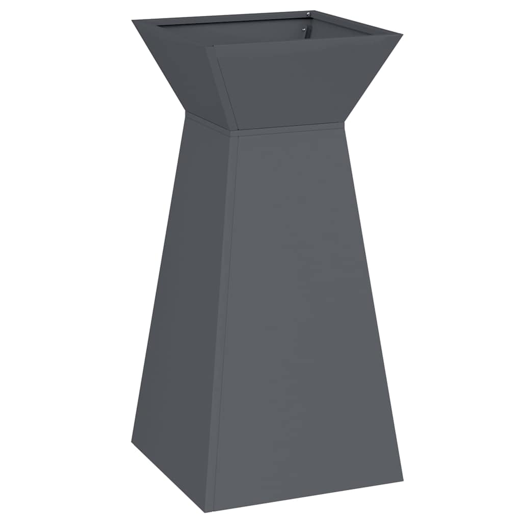 Vaso de Pilar Antracite 35 x 35 x 73 cm Aço
