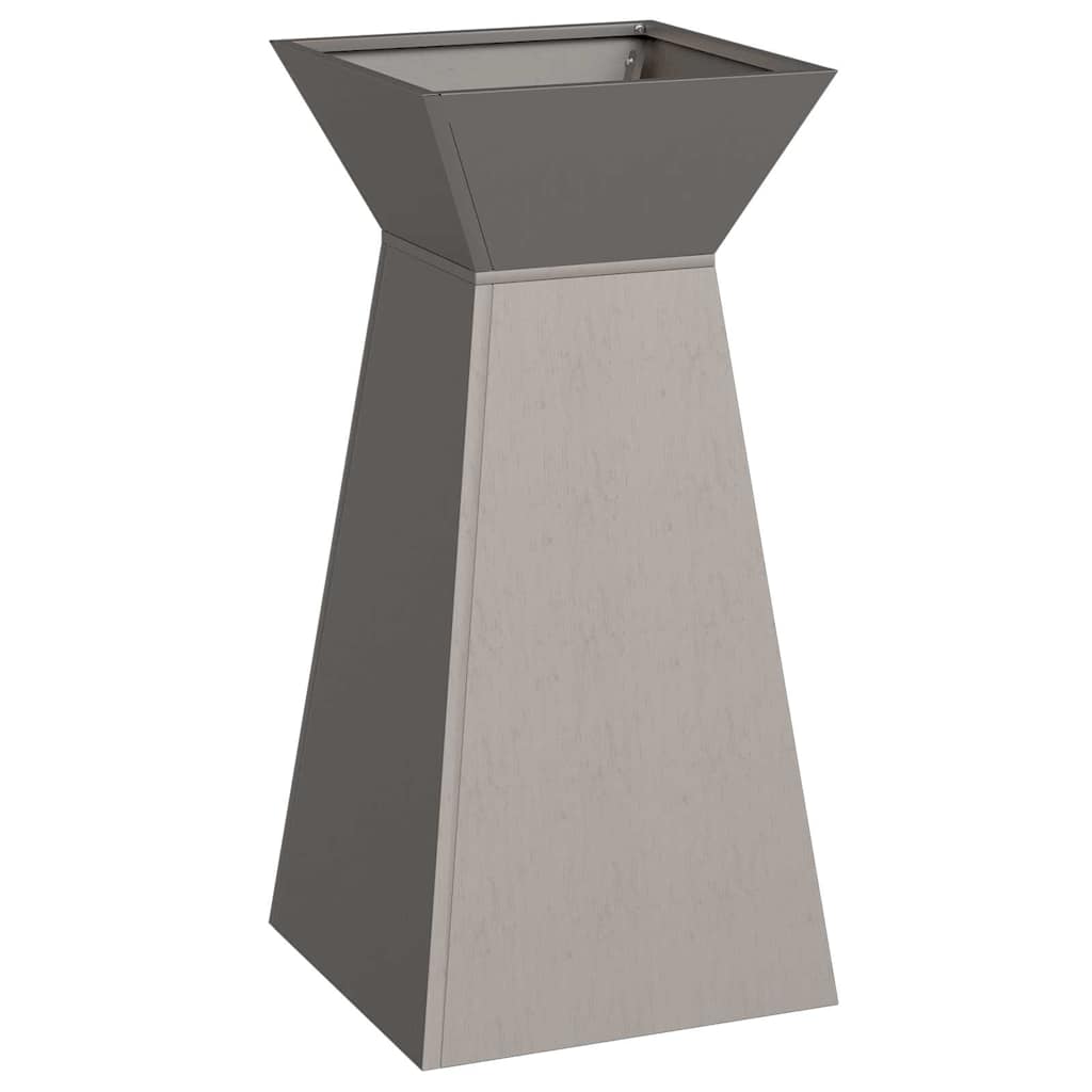 Vaso de Pilar 2 pcs Prateado 35 x 35 x 73 cm Aço