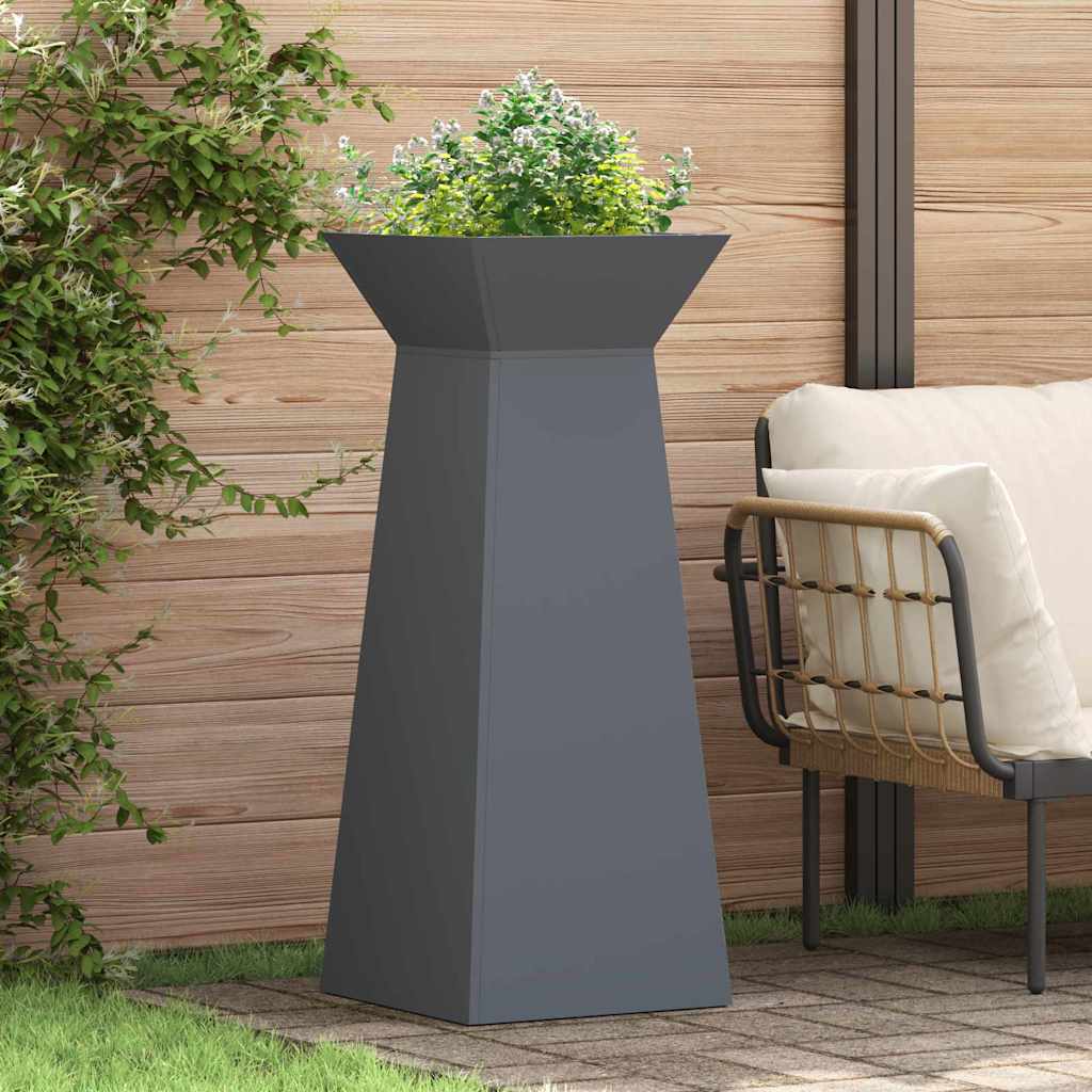 Vaso de Pilar Antracite 40 x 40 x 100 cm Aço
