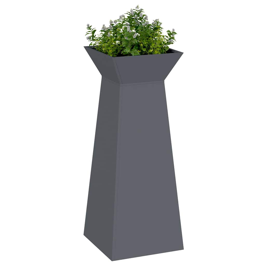 Vaso de Pilar Antracite 40 x 40 x 100 cm Aço