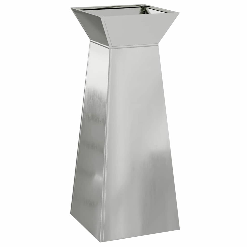 Vaso de Pilar 2 pcs Prateado 40 x 40 x 100 cm Aço