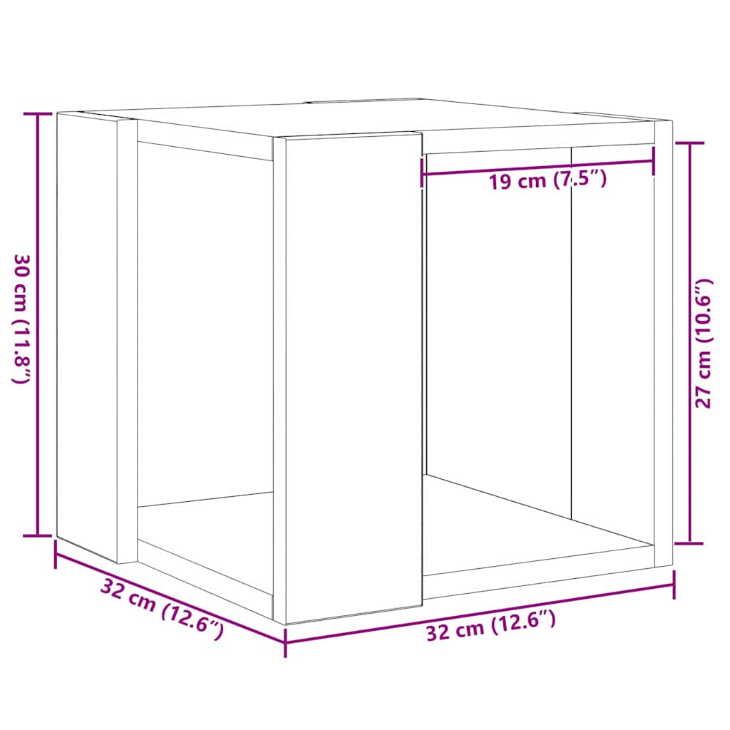 Mesa de centro Madeira antiga 32 x 32 x 30 cm