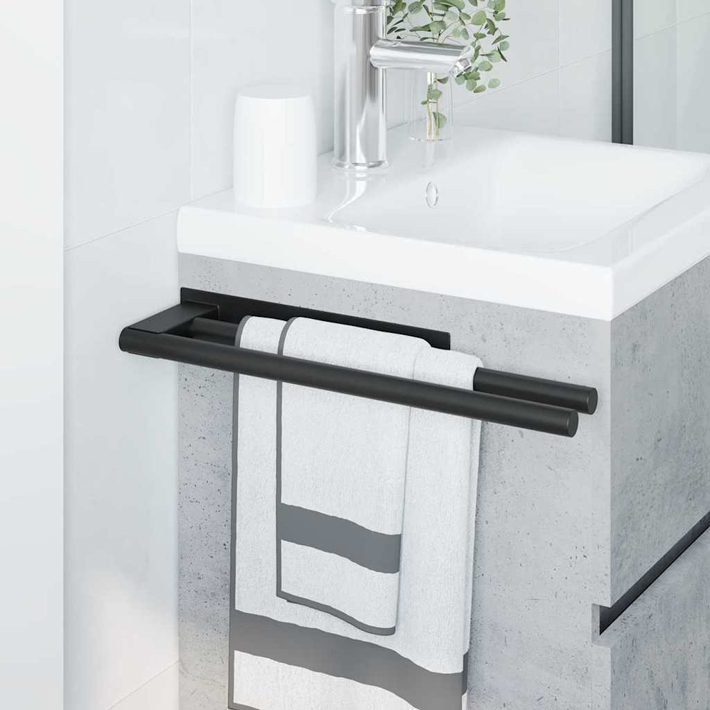 Suporte de Toalha Preto 40 x 9 x 4 cm Aço inoxidável