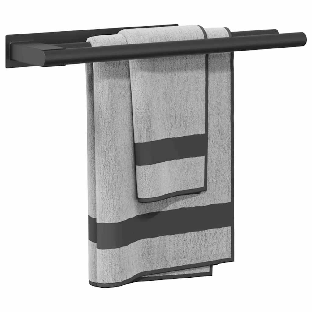 Suporte de Toalha Preto 40 x 9 x 4 cm Aço inoxidável