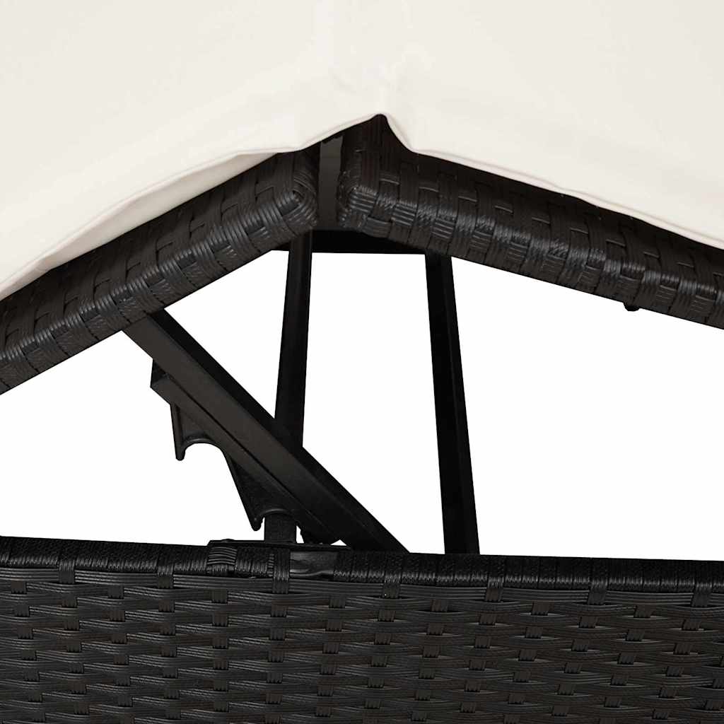 Espreguiçadeira Dupla com Cobertura Bege 205 x 129 x 200 cm