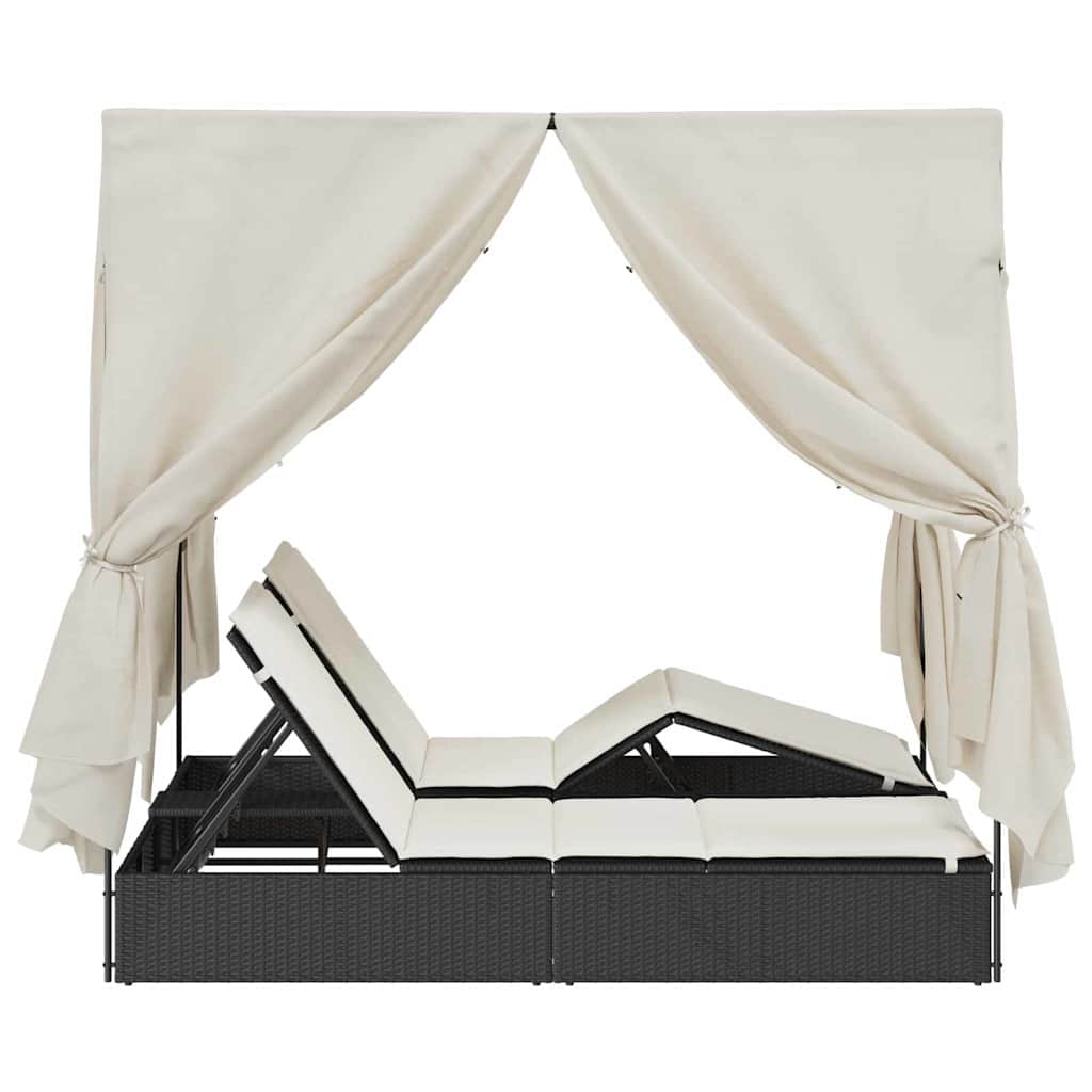 Espreguiçadeira Dupla com Cobertura Bege 205 x 129 x 200 cm
