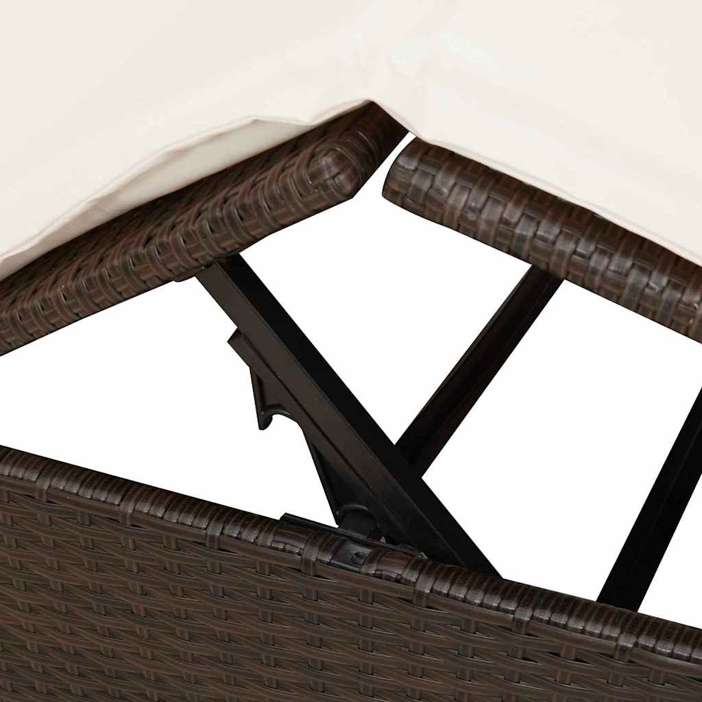 Espreguiçadeira Dupla com Cobertura Bege 205 x 129 x 200 cm