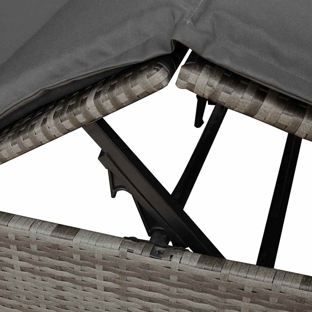 Espreguiçadeira Dupla com Cobertura Bege 205 x 129 x 200 cm