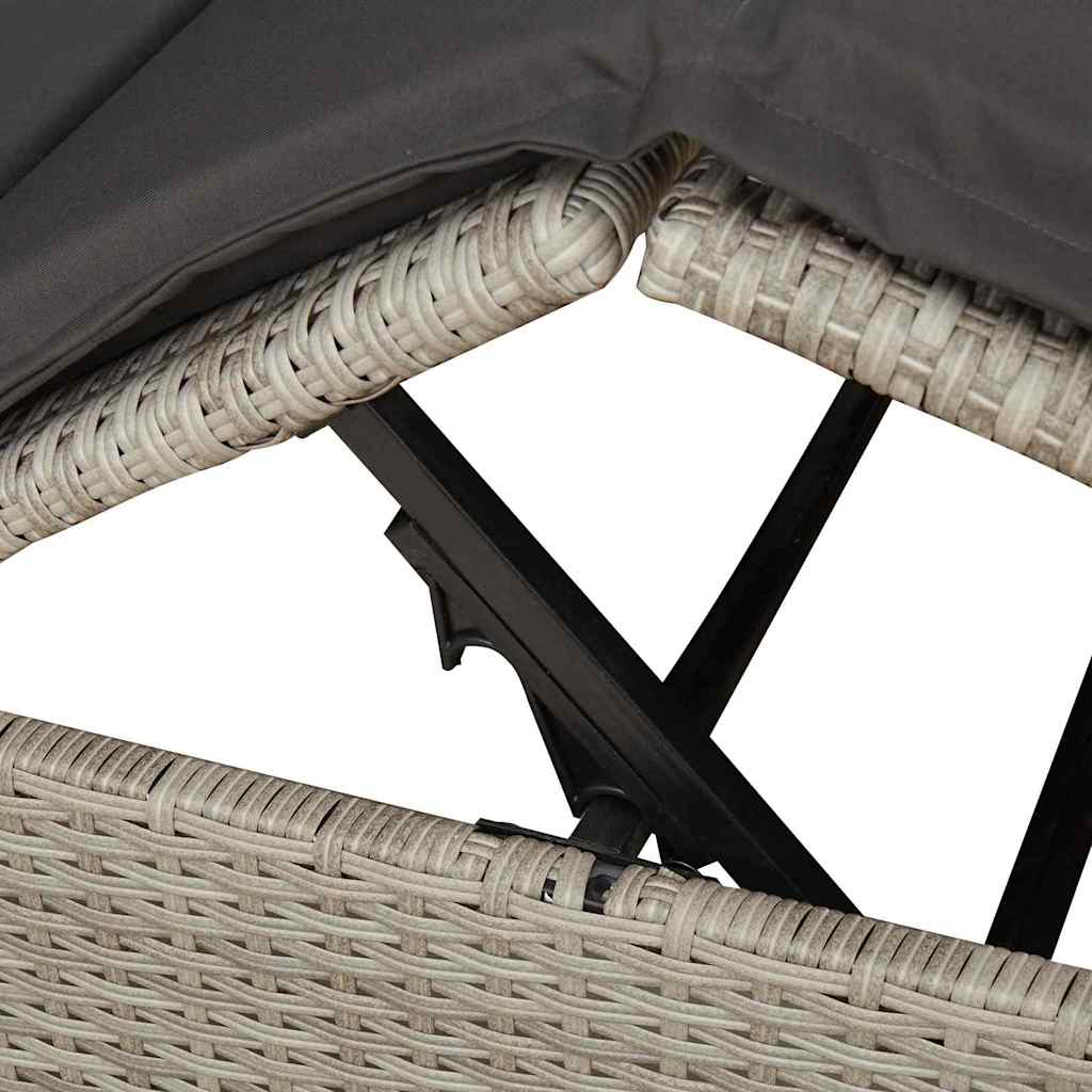 Espreguiçadeira Dupla com Cobertura Bege 205 x 129 x 200 cm