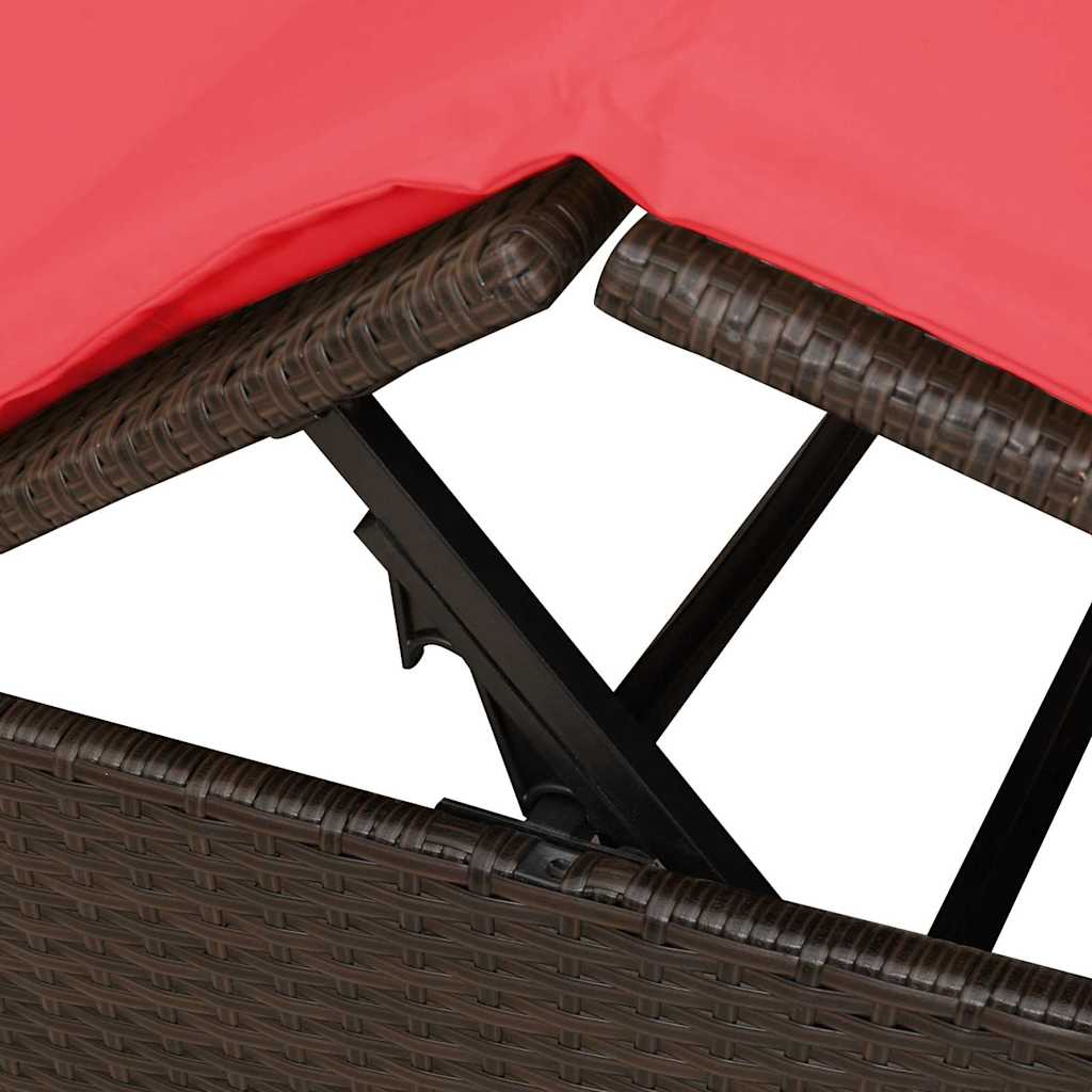 Espreguiçadeira Dupla com Cobertura Bege 205 x 129 x 200 cm