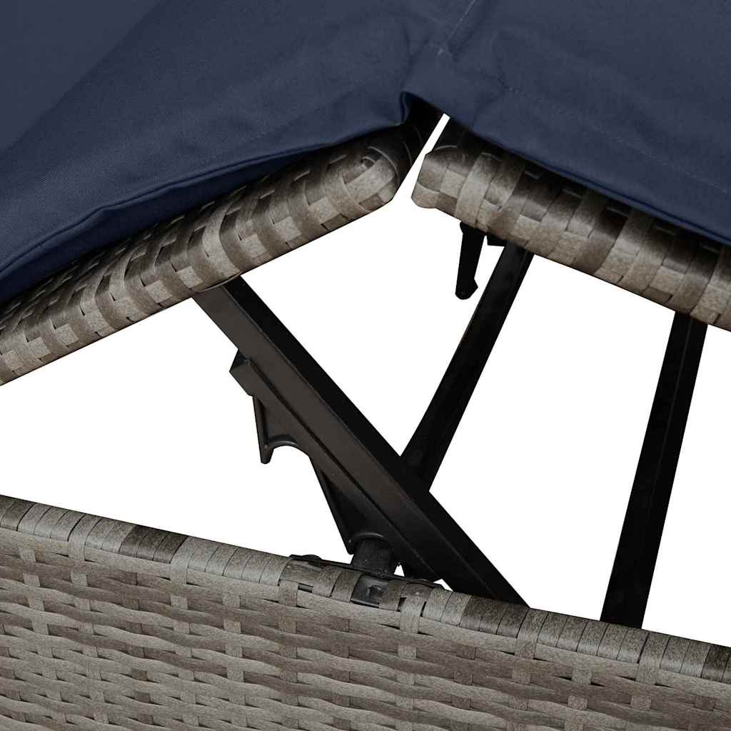 Espreguiçadeira Dupla com Cobertura Bege 205 x 129 x 200 cm