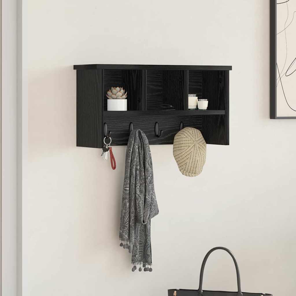 Cabideiro de Parede Carvalho preto 50 x 16 x 26 cm