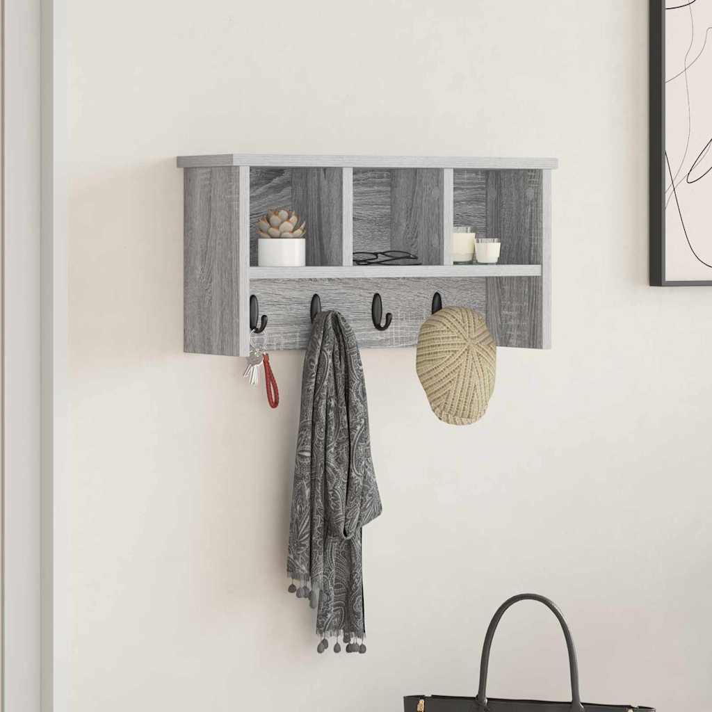 Cabideiro de Parede Sonoma cinzento 50 x 16 x 26 cm