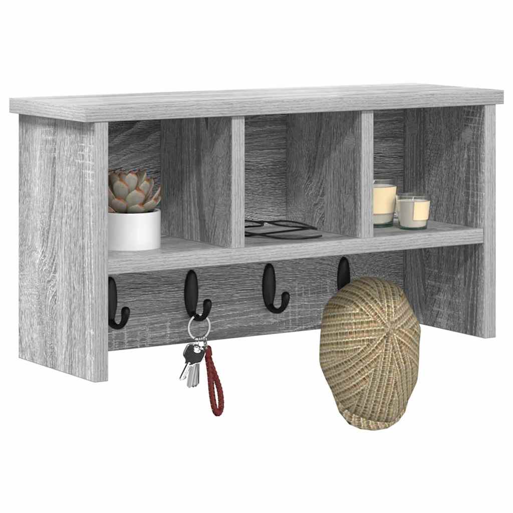 Cabideiro de Parede Sonoma cinzento 50 x 16 x 26 cm