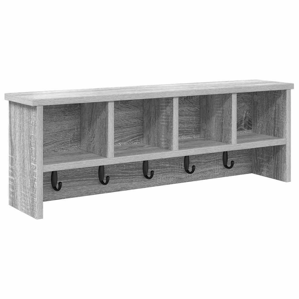 Cabideiro de Parede Sonoma cinzento 75 x 16 x 26 cm