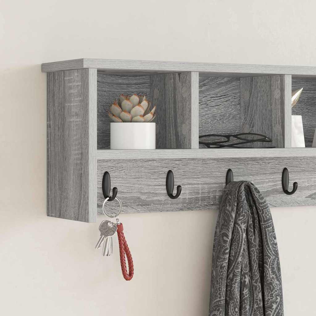 Cabideiro de Parede Sonoma cinzento 100 x 16 x 26 cm