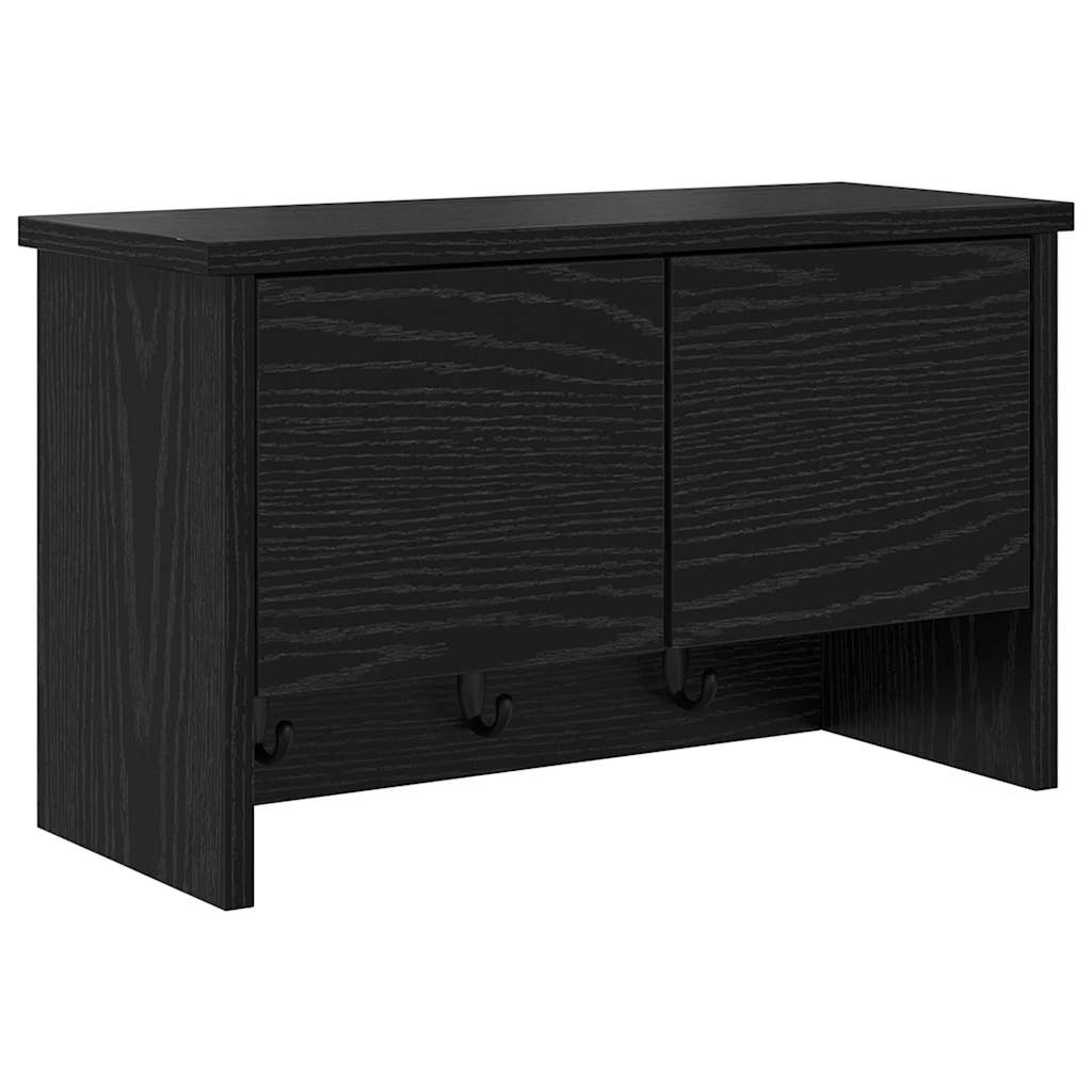 Cabideiro de Parede com porta Carvalho preto 50 x 20 x 30 cm