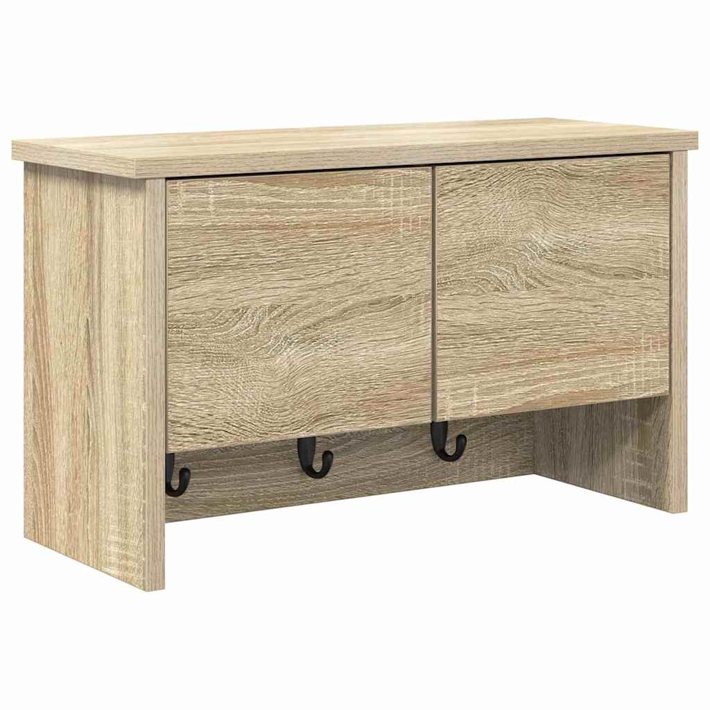 Cabideiro de Parede com porta Carvalho sonoma 50 x 20 x 30 cm