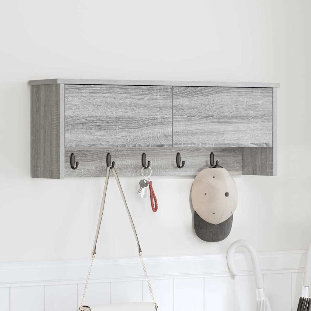 Cabideiro de Parede com porta Sonoma cinzento 80 x 20 x 30 cm