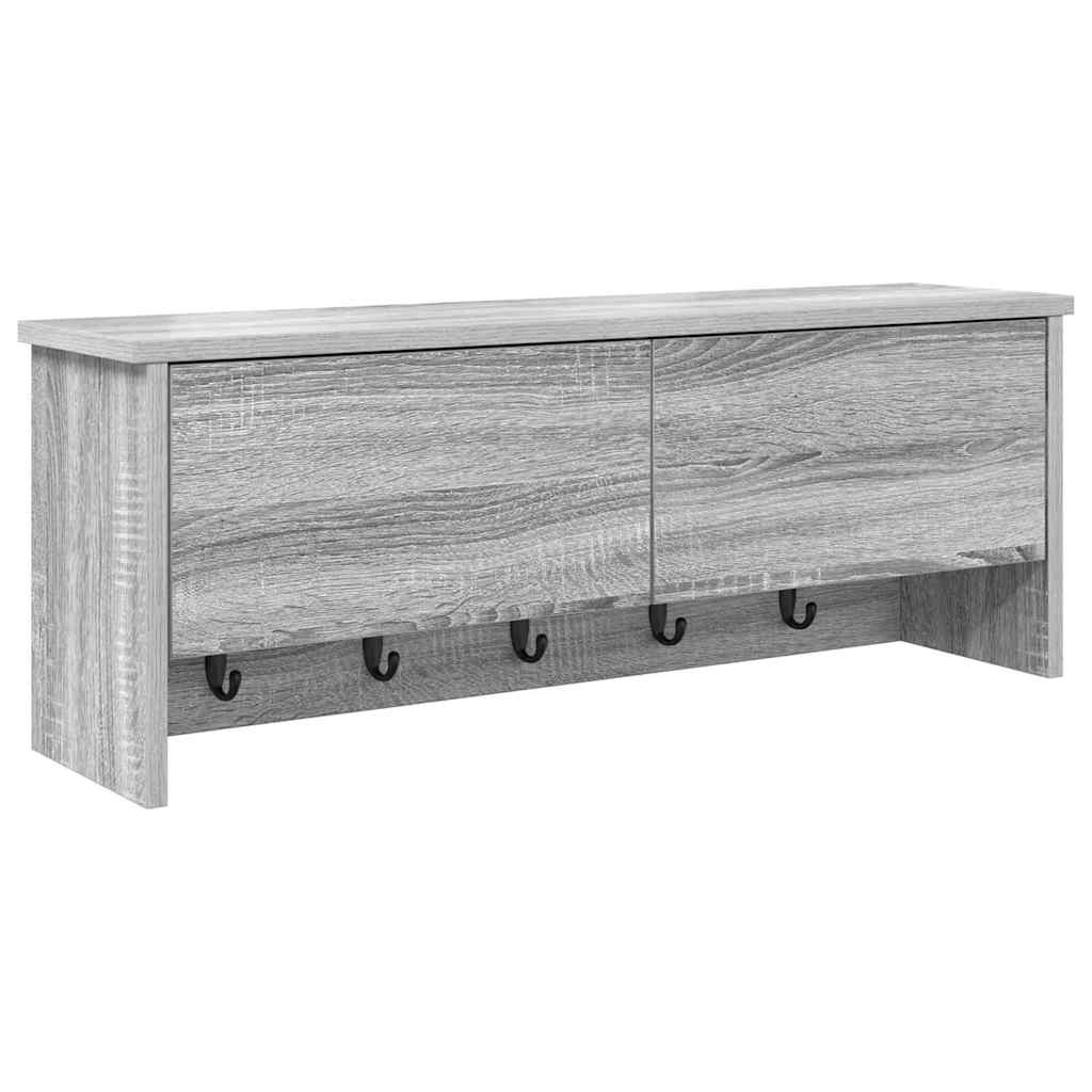 Cabideiro de Parede com porta Sonoma cinzento 80 x 20 x 30 cm