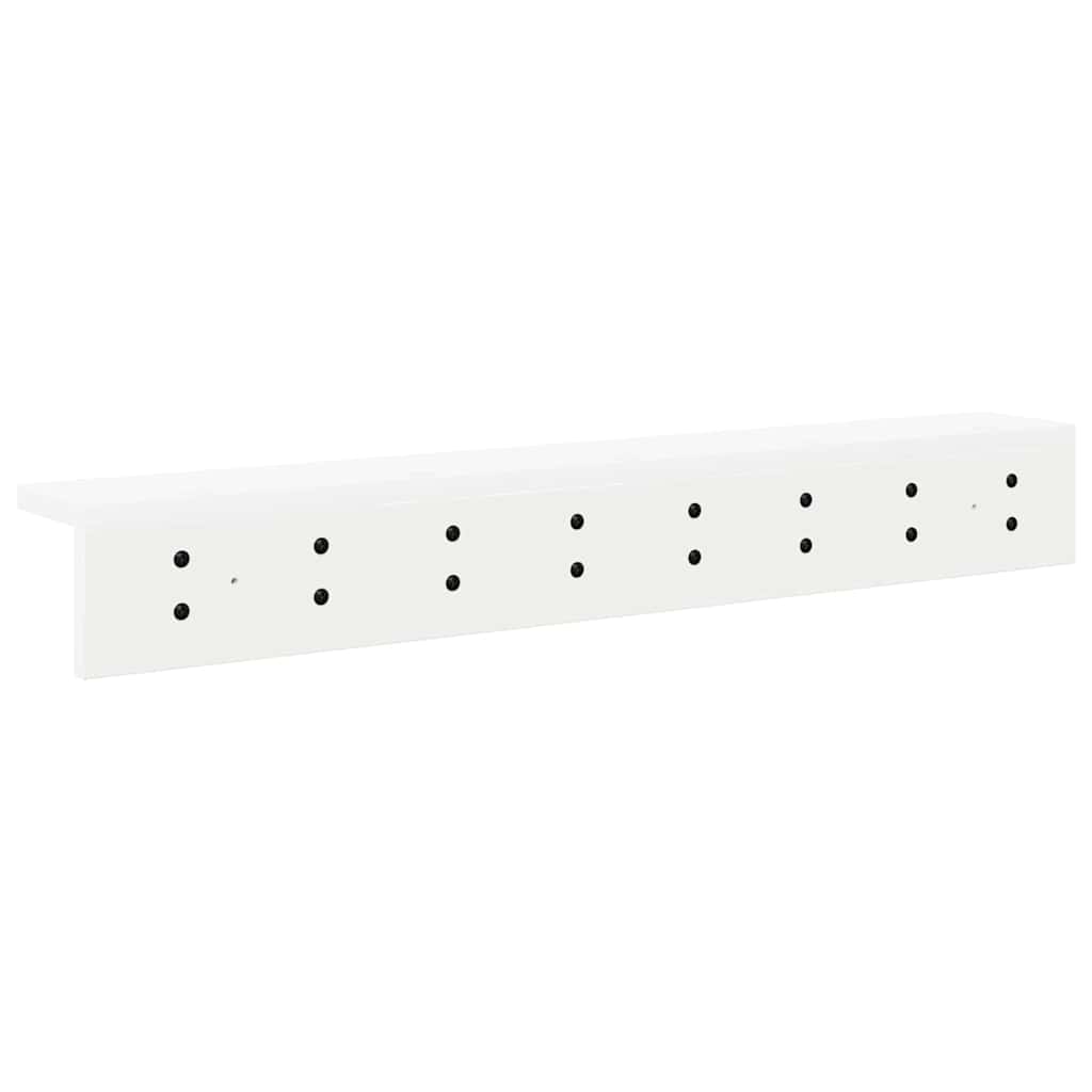 Cabideiro de Parede com prateleira Branco 80 x 10.5 x 10.5 cm