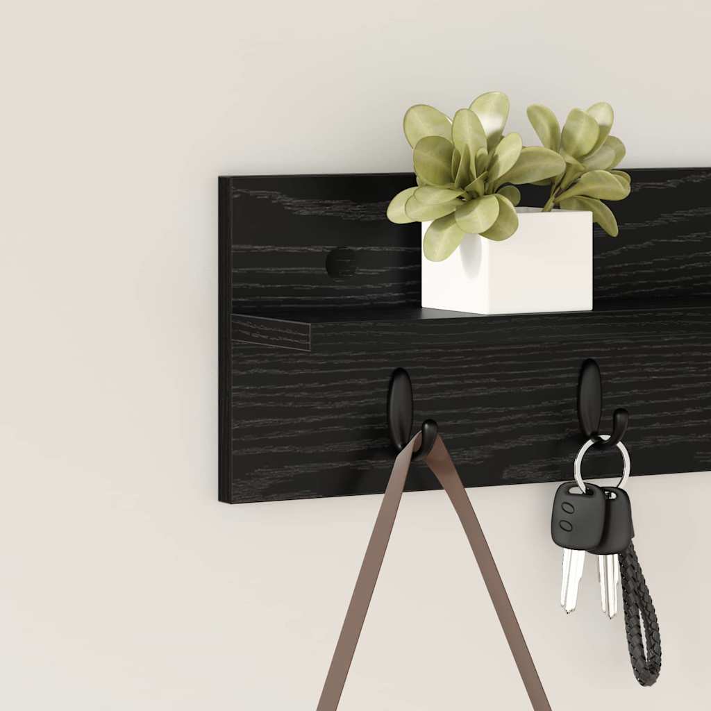 Cabideiro de Parede Carvalho preto 60 x 10.5 x 18 cm