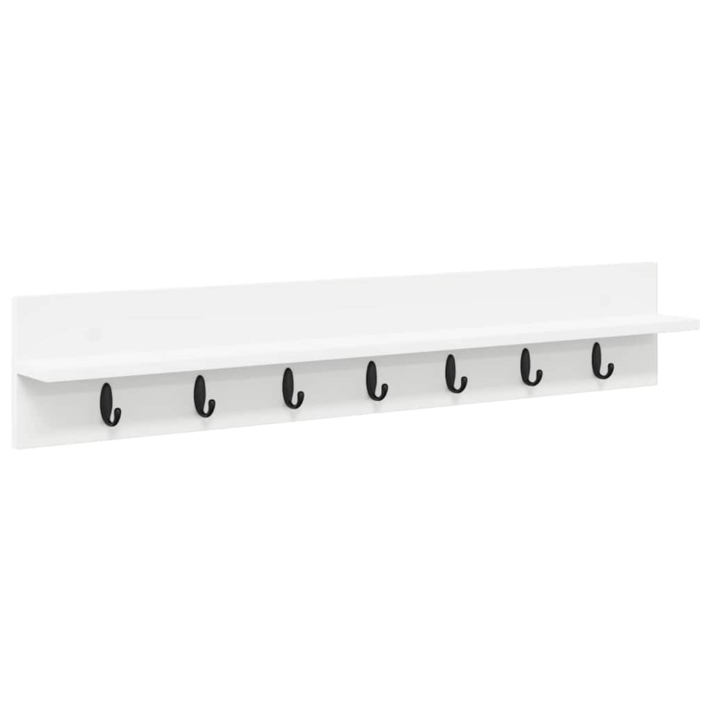 Cabideiro de Parede com prateleira Branco 100 x 10.5 x 18 cm