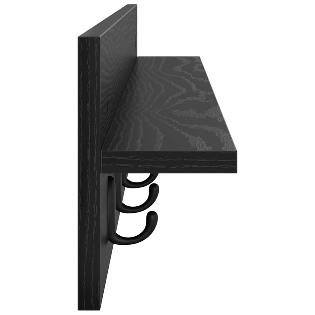 Cabideiro de Parede Carvalho preto 100 x 10.5 x 18 cm