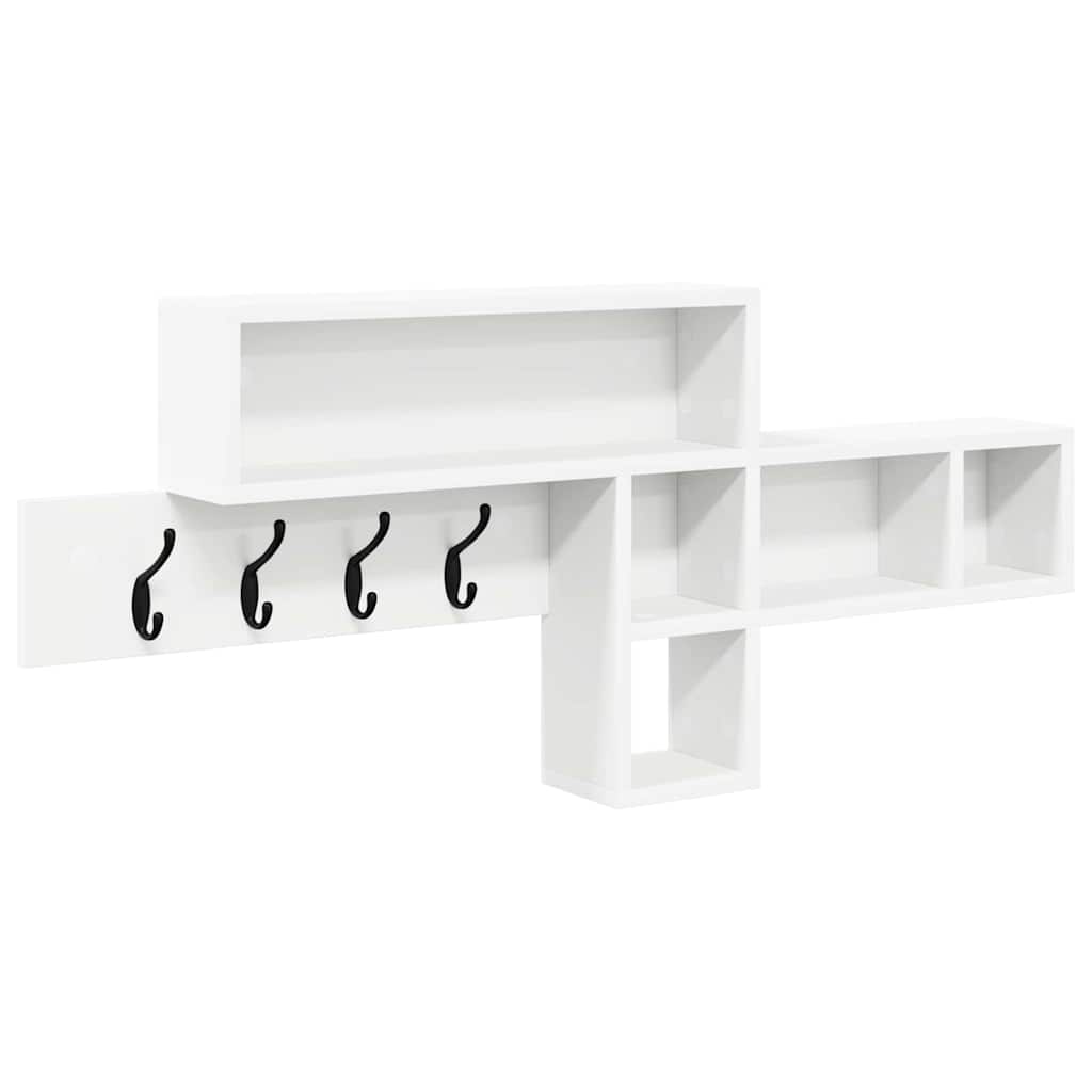Cabideiro de Parede com prateleira Branco 100 x 12 x 43.5 cm