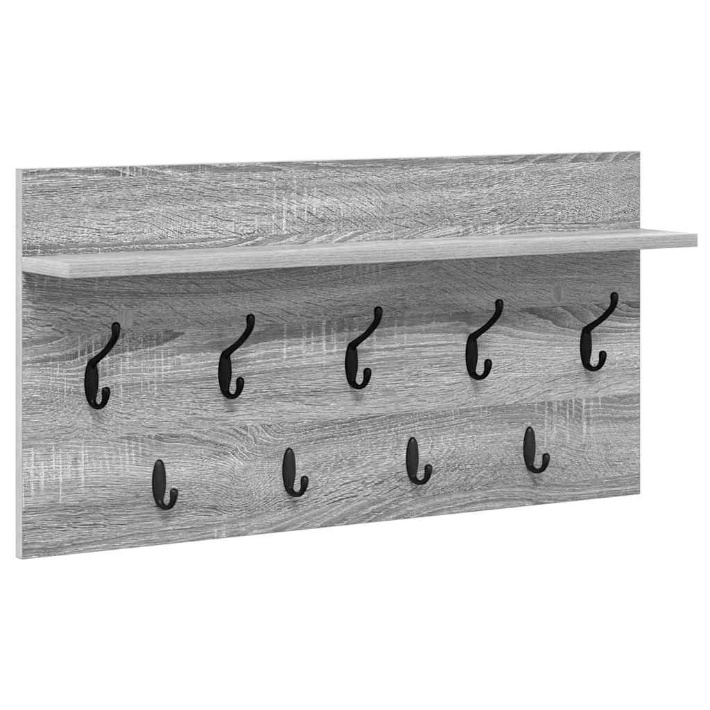 Cabideiro de Parede Sonoma cinzento 80 x 40 x 12 cm