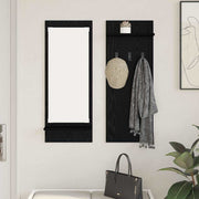 Cabideiro de Parede com espelho Carvalho preto 70 x 10 x 90 cm