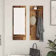 Cabideiro de Parede com espelho Madeira antiga 70 x 10 x 90 cm