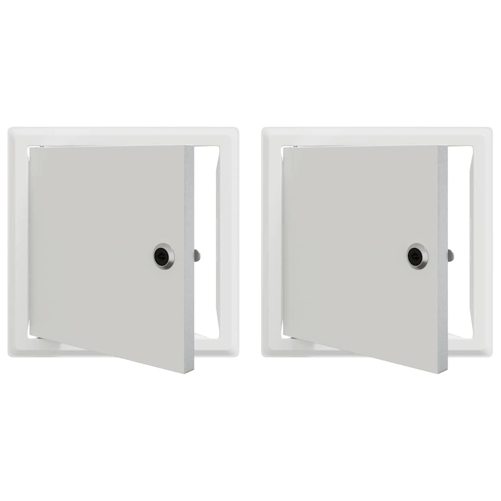 Painel de Acesso 2 pcs Branco 20 x 20 cm Aço