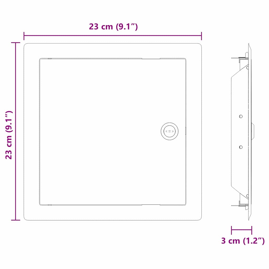 Painel de Acesso 2 pcs Branco 20 x 20 cm Aço