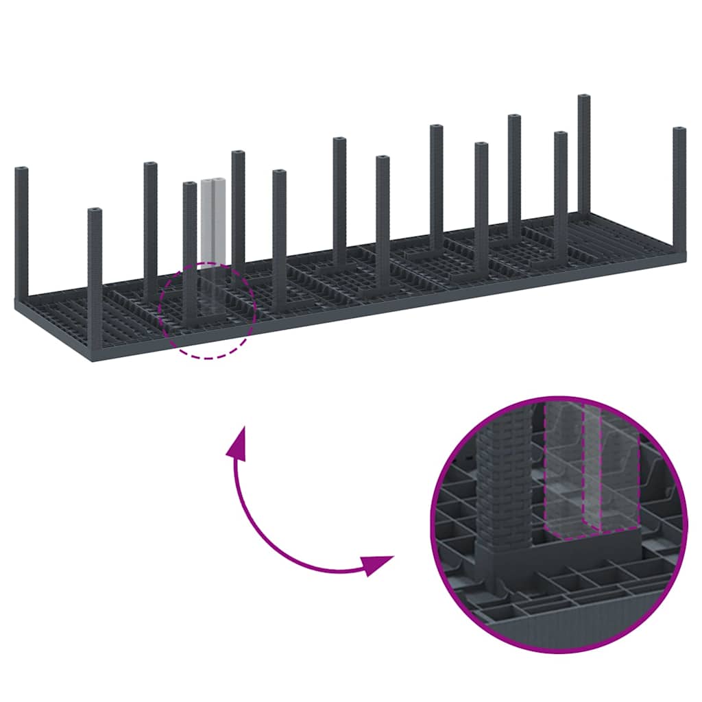 Conjunto de Jantar para Jardim 13 pcs Antracite Rattan Polt