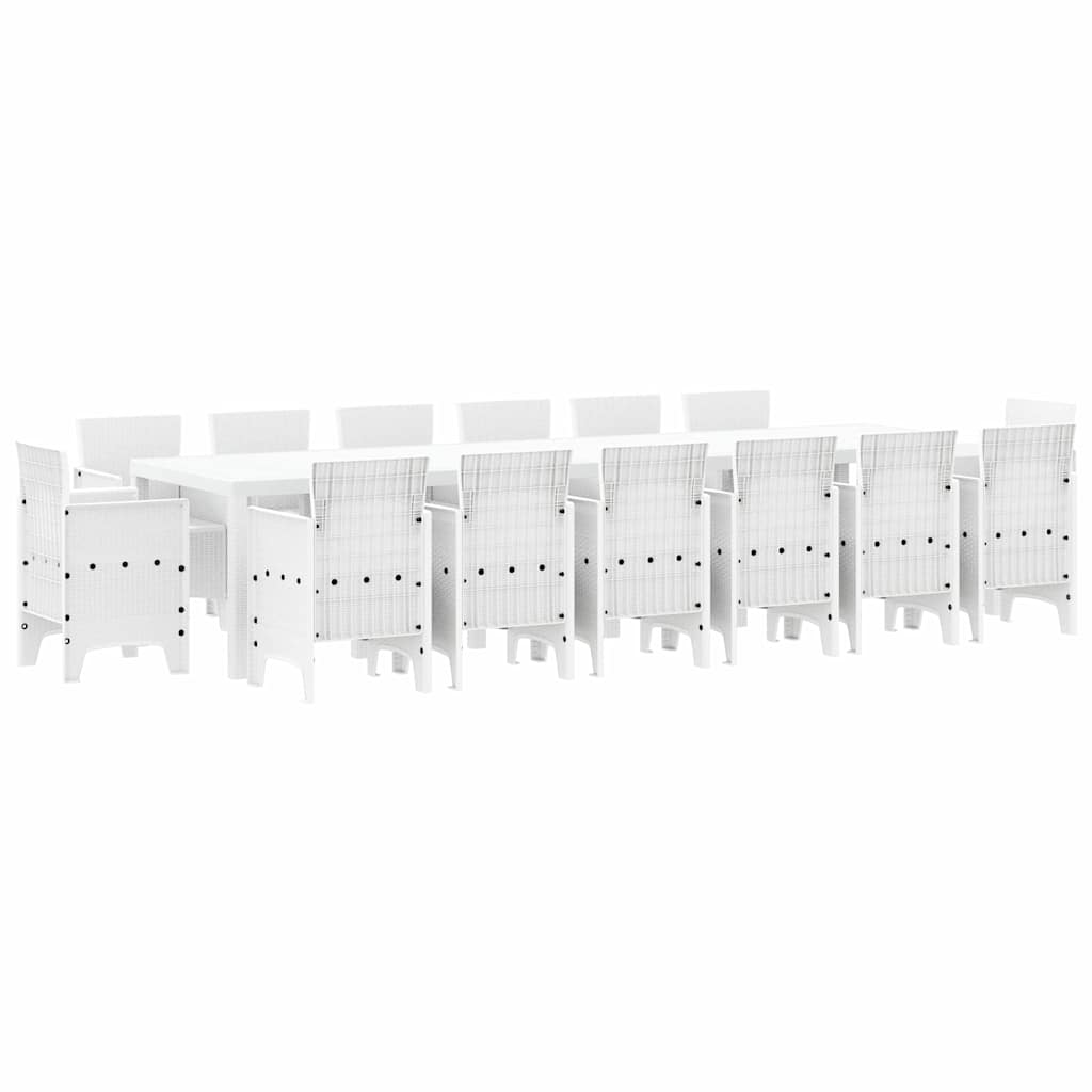 Conjunto de Jantar para Jardim 13 pcs Antracite Rattan Polt