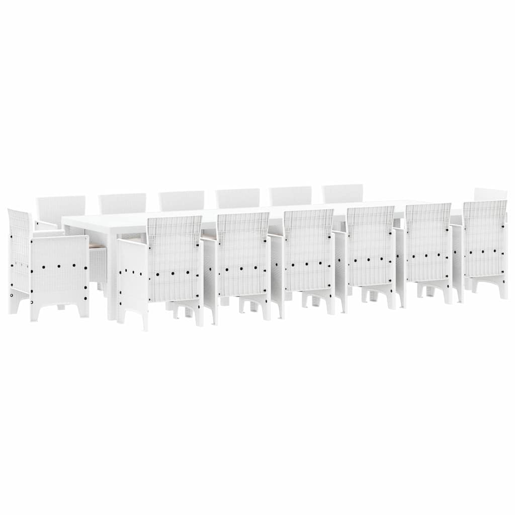 Conjunto de Jantar para Jardim 13 pcs Antracite Rattan Polt