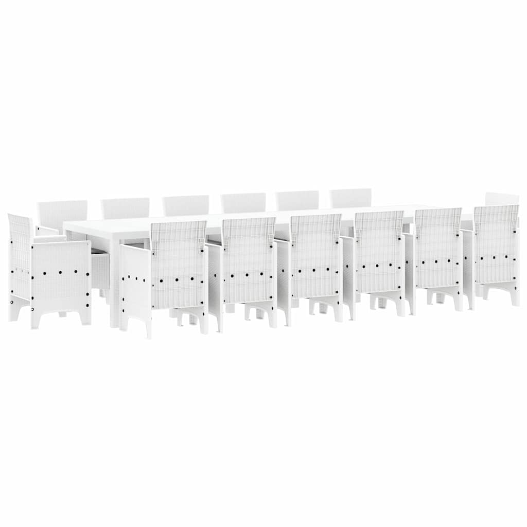 Conjunto de Jantar para Jardim 13 pcs Antracite Rattan Polt