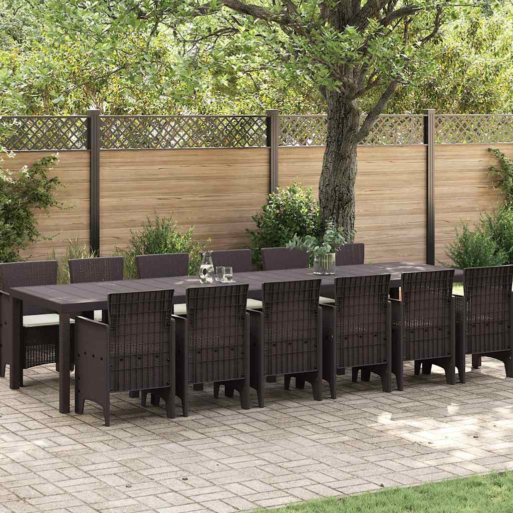 Conjunto de Jantar para Jardim 13 pcs Antracite Rattan Polt